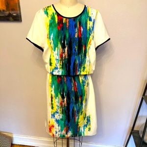 Abstract Rainbow Vince Camuto dress Sz 2X